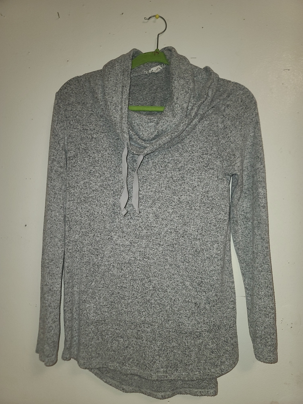 Cozy Gray Cowl Neck Women's Top